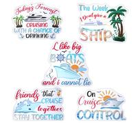 5pcs Large Cruise Ship Door Magnets - 5 Styles, Reusable Magnetic Decorations for Ship, Car, Refrigerator