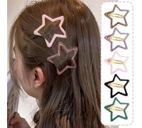 5PCS Large Five Pointed Stars Hairpin Fashion Elegant Cute Sweet Cool Children Hair Accessories Women Headdress Girls For girls baby For girls Hairpins accessories bb shape bb clips giant Ha
