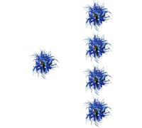 5pcs Large Flower Hair Claw Clip for Women, Elegant Blue Accessory | Cloth and Plastic Build, Easy Updo Styling, Suitable for Long Hair, Ponytails, Office Days and Gym