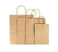 5Pcs Large Kraft Paper Gift Bags Vegetable Fruit Candy Packing Bag Birthday Wedding Gift For Guest Home Storage Supplies(WHITE A)