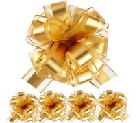 5Pcs Large Pull Bows,Bows for Gift Wrapping,Wrapping Pull Bow Ribbon,Organza Pul-l Bows for Baskets, Christmas Valentine's, Birthday Gift Decorations, Wedding Decorations.