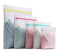 5pcs Laundry Bag with Zips, YOGINGO Mesh Laundry Bags for Washing Machine, Fine Mesh & Large Mesh Reuse Washing Bag for Laundry, for Delicates Blouse, Hosiery, Underwear, Bra, Lingerie, Baby Clothes