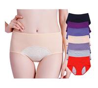5PCS Leakproof Ladies Underwear, Incontinence Panties, Panties for Women Over 60 Washable Reusable Panties(Black,6XL)