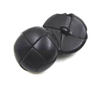 5pcs Leather Covered Buttons 15/19/21/23/26mm Black/Brown Leather Button for Coats Jacket Buttons, Black, 21mm