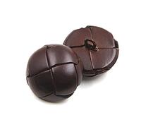 5pcs Leather Covered Buttons 15mm - 26mm Black Brown Leather Button for Clothing Accessories, Brown, 19mm