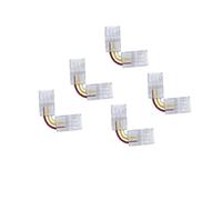 5pcs LED Bar Corner Connector for 5050 3528 RGB RGBW RGB + CCT LED Strip Lights 3pin8mm Right Angle L-Shape Solderless Adjustable Connector