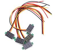 5pcs LED Digital Tube Mini Voltmeter, DC 0-100V 0.36 Inch 3 - Wire Voltage Tester Gauge, 5 Colors - High Precision, Reverse Connection Protection, Easy Installation for Electri