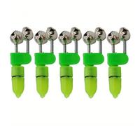 5PCS LED Fishing Rod Bite Alarm Bells Ring Fishing Lures Accessory Green Light Alerter Outdoor Fish Tool