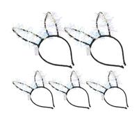 5pcs LED Glowing Rabbit Ears Headbands Black Cloth
