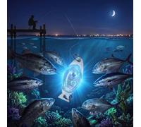 5PCS LED Ultra-Bright Fish Trap Lamp, Smart Water-Activated Underwater Fishing Lure Light, Deep Drop Night Bait Indicator with Zinc Alloy Core for Sea, River & Boat Angling，Blue