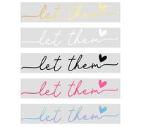 5pcs Let Them Car Rear View Mirror Decal, Vinyl Sticker Decor for Back Window Positive Rearview Label Accessories with Heart Self Affirmation Mental Health Awareness Women Gift