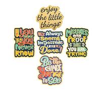 5pcs Letter Series Badges Enamel Lapel Pins Enjoy the Little Things Funny Slogan Enamel Pins Letter Brooch Pin for Clothing Bags Jackets Accessory DIY Pins