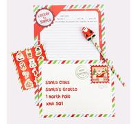 5pcs Letter to Santa Writing Set - 2 Letter Sheets, Pencil, Stickers & Envelope - Kids Christmas Activity Set for Writing to Santa (Letter to Santa)