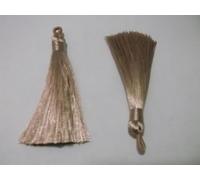 5pcs Light Brown - Silky Soft 8cm-9cm Tassels with Hanging Loops for Bookmarks Jewellery Keychains Pendant Decoration Crafts