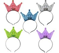 5Pcs Light Up Headband,Glow In the Dark Headband,Light Up Crown Headband,Glowing Hair Hoop,LED Flashing Headband,for Girls