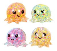 5PCS Light-Up Octopus Stress Balls - Squishy Squeeze Fidget Toys, Sensory Stress Relief for Kids & Adults, Great Fun Squeeze Stress and Fidget Toy