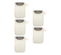 5pcs Linen Soap Bag with Flip Type and Hanging Rope for Storage