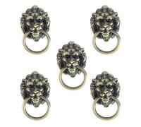 5pcs Lion Head Cabinet Pull Knobs in Zinc Alloy for Drawer Bookcase