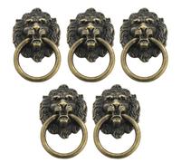 5pcs Lion Head Pulling Handle Zinc Alloy, Vintage Chinese Style, 256mm