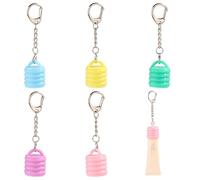 5pcs Lip Balm Cap Keychain for Summer Fridays 0.5 Oz, 5 Color Lipgloss Keychain Cap Lip Gloss Key Chain Lid Lipstick Keychain Holder Cap Lip Balm Cover Keychain