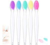 5PCS Lip Scrub Brush Silicone Lip Exfoliator Brushes Scrubber Tool Double-Sided Lip Cleaning Exfoliating Remove Dead Skin Tool for Men Women Dark Lips (5PCS)