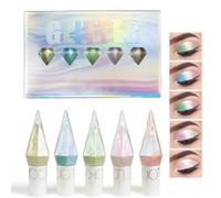 5Pcs Liquid Glitter Eyeshadow Eyeliner, Korean Makeup Long-Lasting Glitter Eyeshadow, Quick Drying Bling Under Eye Shadow, Shimmer Eye Make Up Pigmented Loose Glitter for Crystals Makeup