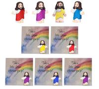 5PCS Little Jesus Figurines with Prayer Cards,Take A Little Jesus Wherever You Go,Little Jesus Statue Religious Gift for Christmas Thanksgiving Day Easter Sunday School Christian Church Party Favor
