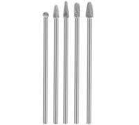 5Pcs Long Carbide Burr Set Total Length 150mm Die Grinder Bit Rotary Rasp Attachment for Cutting Grinding Porting Metal Cast Iron Steel Aluminum