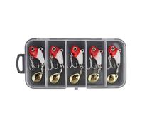 5Pcs Long Casting Fishing Lures with Hook Artificial Hard Baits Spinner Spoon Rotating Metal Vib Vibrations Baits Spinner Spoon