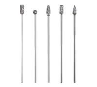 5pcs Long Shaft Tungsten Carbide Burrs Bits, 3.9’’ Long Shank Set Kit Compatible with Dremel Cut Grinding Metal Cutting Tool Accessories Port Cast Iron Steel Aluminum Cylinder Head Engine Manifold
