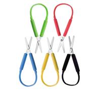 5Pcs Loop Scissors 20cm Adaptive Loop Scissor 5 Colors Handle Self-Opening Safety Scissors for Children and Adult Special Needs