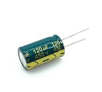 5pcs/lot 120UF high frequency low impedance 450v 120UF aluminum electrolytic capacitor size 18 * 30 mm 20% Capacitance Meters