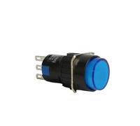 5pcs/lot 1NO 1NC Push Button Switch Silver LAY72 LA16 Momentary Reset Self Locking Circular Power Supply 16mm OSBCMZGE(Blue,5PCS_LOCK LATCHING)