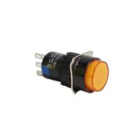 5pcs/lot 1NO 1NC Push Button Switch Silver LAY72 LA16 Momentary Reset Self Locking Circular Power Supply 16mm IDGTTLDF(Yellow,5PCS_RESET MOMENTARY)