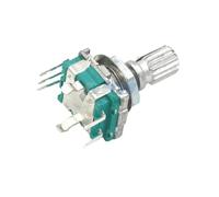 5PCS/LOT 20 Position 360 Degree Rotary Encoder EC11 w Push Button 5Pin Handle Long 15/20MM With A Built In Push Button Switch(Metal knob silver)