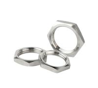5pcs/lot 304 Stainless Steel Hex Lock Nut Pipe Fitting | M8 M10 M12 M14 M16 M18 M20 M22 M24 M25- M40 Pitch 1mm 1.5mm Metric Female(M24x1.5x30x5 5pcs)