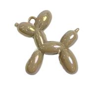 5Pcs/Lot 46x50mm 3D Acrylic Balloon Dog Charms Pendant Multi-colors Mixed DIY Necklace Keychain Making(Khaki)