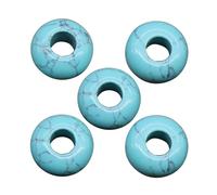 5pcs/Lot 8x14mm 5mm Big Hole Natural Round Stone Crystal Loose Beads Charm Pendant for Jewelry Making Accessories Large Hole Bulk for Adults Loose for Men Bracelets Natural Stone
