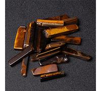 5pcs/lot Beads Natural Stone Drilled Slab Stick Beads for Jewelry DIY-Tiger Eye,5pcs