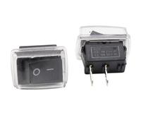 5Pcs/Lot Black Push Button Mini Switch 6A-10A 110V 250V 2Pin Snap-in On/Off Rocker Switch 21MM*15MM with waterproof cover Black
