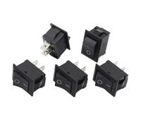 5Pcs/Lot Black Push Button Mini Switch 6A-10A 110V 250V KCD1 2Pin Snap-in On/Off Rocker Switch 5PCS/Lot 21MM*15MM BLACK