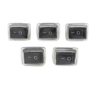 5Pcs/Lot Black Push Button Switch 6A-10A 110V 250V 2Pin Snap-in On/Off Rocker 21MM*15MM With Waterproof Cover