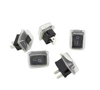 5Pcs/Lot Black Push Button Switch 6A-10A 110V 250V 2Pin Snap-in On/Off Rocker Switch 21MM*15MM with waterproof cover Black IDGTTLDF