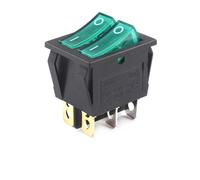 5pcs/lot Double ON-OFF Rocker Switch KCD2/ KCD8-212N IDGTTLDF(Green-2-6)