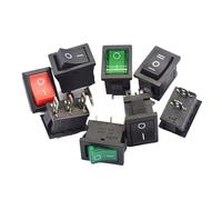 5Pcs/Lot KCD1 2 Pin 250V 3A SPST Black Switch 21 * 15mm Snap-in ON OFF Rocker Position Switch KCD1 With lamp(PURPLE)