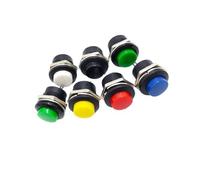 5PCS/LOT Momentary Push Button Switch 16mm Momentary 6A/125VAC 3A/250VAC Round Switches R13-507 BLACK RED GREEN WHITE BLUE(BLUE)
