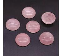 5pcs/Lot Natural Stone Round Flat Back Cabochon 6 8 10 12 14 16 18 20 25mm Semi-precious Agate Cab Cameo for Diy Jewelry Making-Rose Quartz-10mm (5pcs)