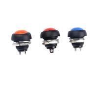 5PCS/LOT PBS-33B 2Pin Mini Switch 12mm 1A/250V 3A/125V Waterproof Momentary Push Button Switch Reset Non-locking PBS33B 1A 12V(GREEN)