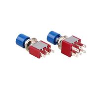 5pcs/lot PS-102/PS-202 Momentary return Push Button Switch 6mm 3/6Pin ON OFF 5A125V/2A250V Toggle Switches(Black-6PINS)