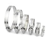 5pcs/Lot Screw Worm Adjustable Drive Hose Clamp 304 Stainless Steel Hose Hoop Pipe Clamp Clip(14-27mm)
